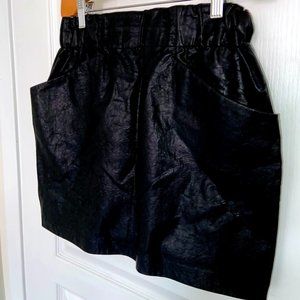 Black Leather-like Mini SKirt